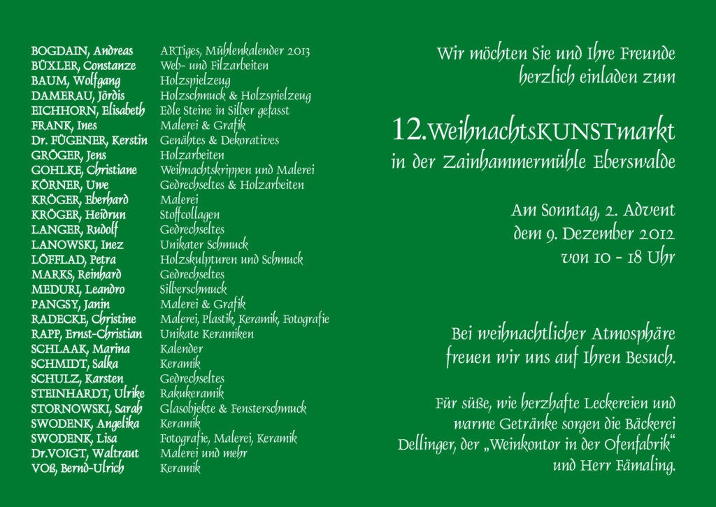 Flyer WeihnachtsKUNSTmarkt 2012(2)